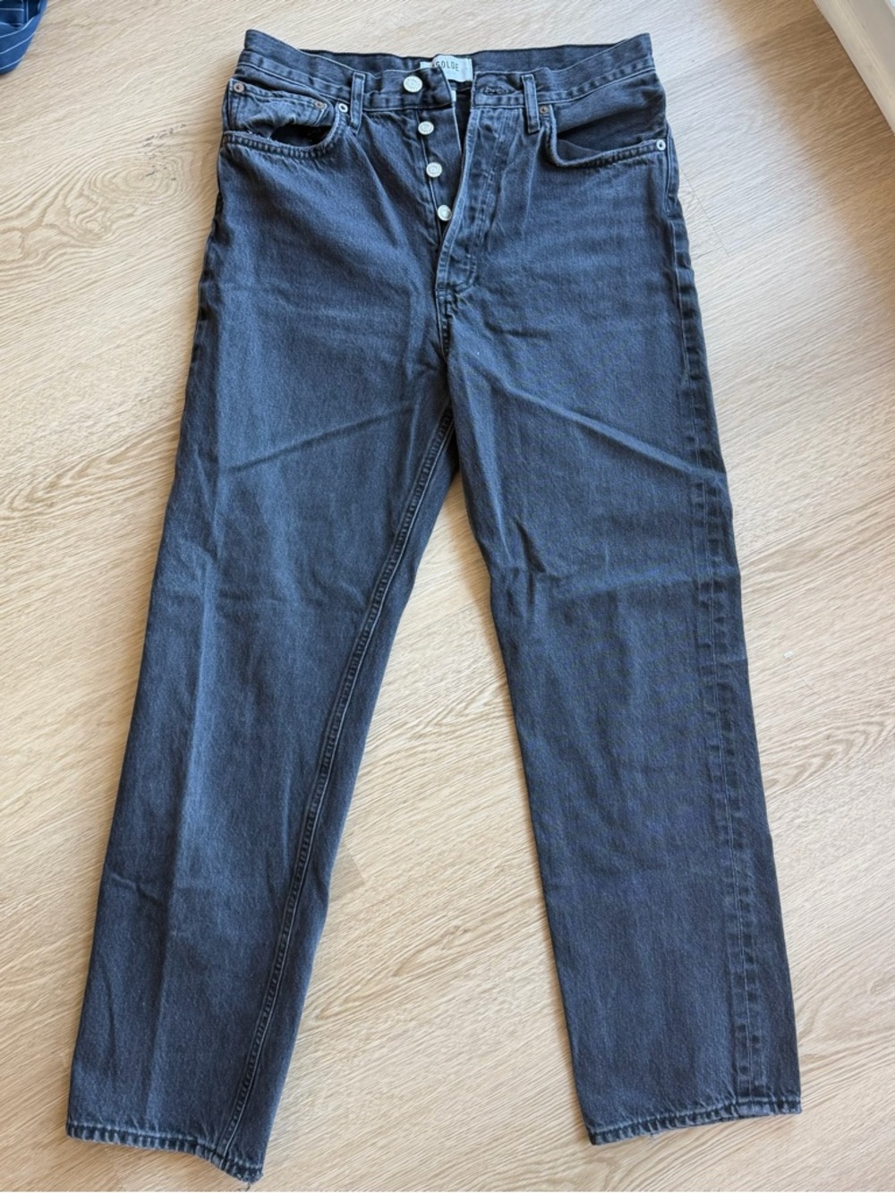 Agolde Women's Straight-Leg Jeans in Washed Black